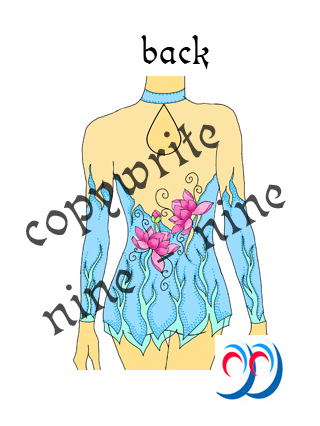 背中のお花も美しい新体操レオタード