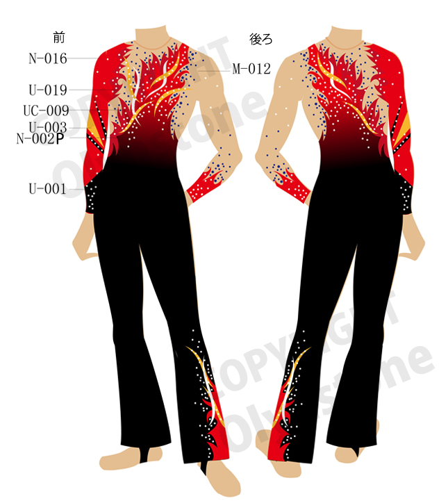オリンストーン男子新体操レオタードGRM-2018-1055